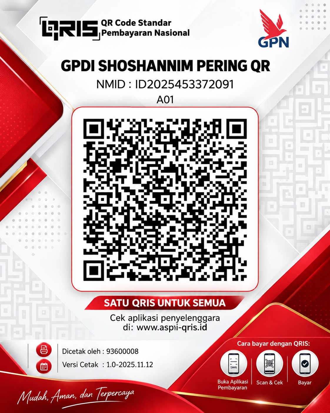 QRIS Donasi GPdI Shoshannim Pering